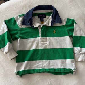 Polo by Ralph Lauren‎ Kids Striped Green and White Polo